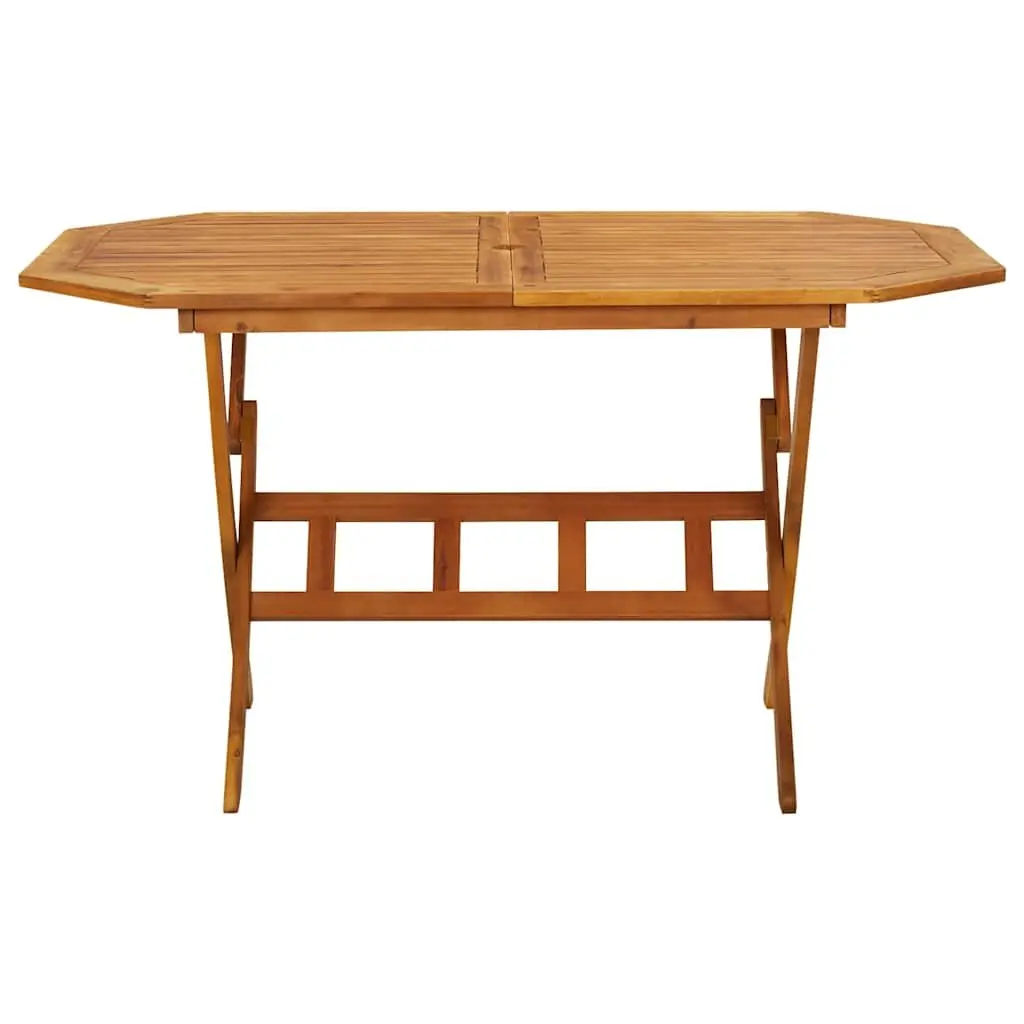 Outdoor Patio Dining Set 7 Piece Solid Acacia Wood Brown Foldable Weather Resistant Table Chairs