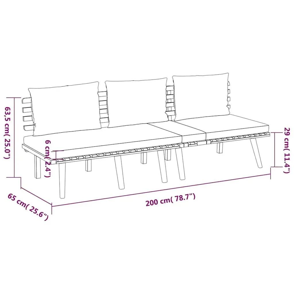 4 Piece Garden Lounge Set Solid Acacia Wood Outdoor Patio Furniture with