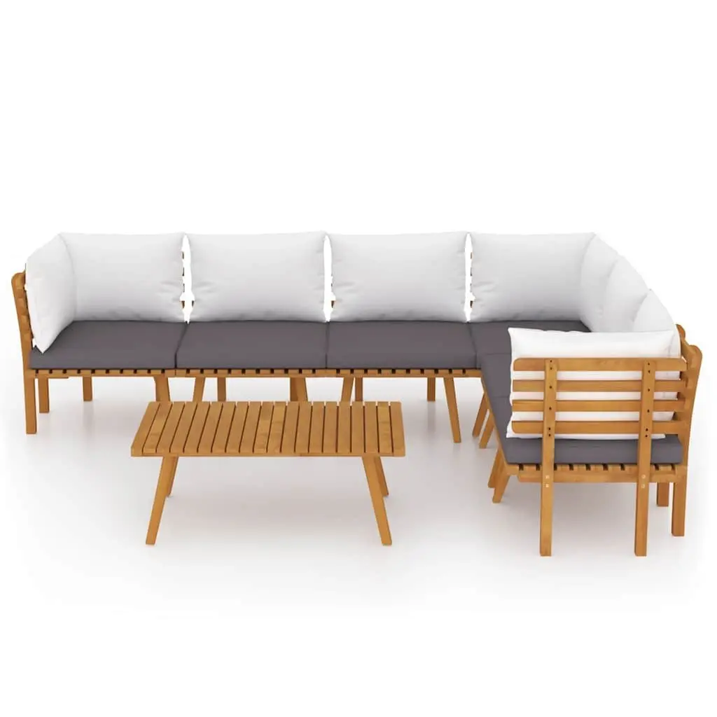 7 Piece Garden Lounge Set Solid Acacia Wood with Cushions Outdoor Patio