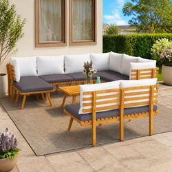 Create Cozy Outdoor Moments with 9 Piece Lounge Set