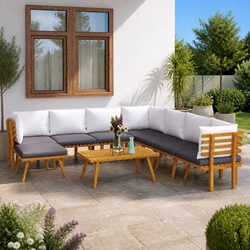 Your Ideal 9 Piece Acacia Garden Lounge Set Awaits