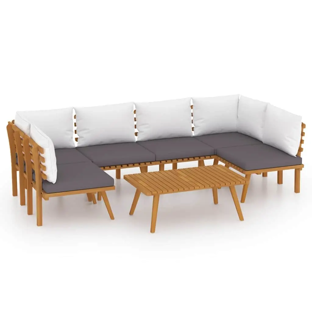7 Piece Garden Lounge Set Solid Wood Acacia with Cushions