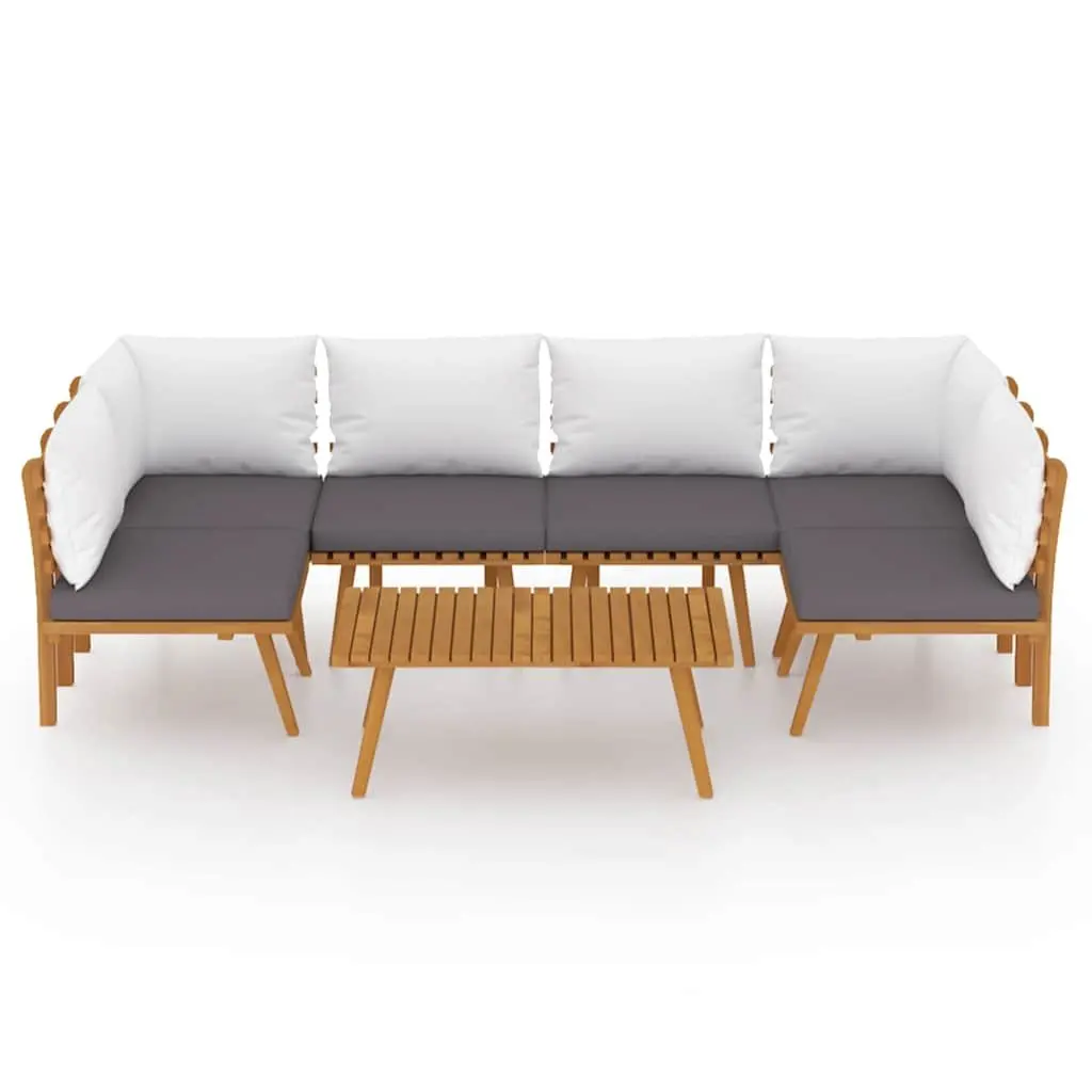 7 Piece Garden Lounge Set Solid Wood Acacia with Cushions