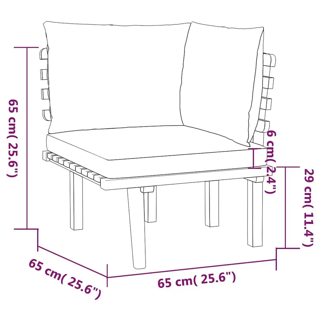 7 Piece Garden Lounge Set Solid Wood Acacia with Cushions