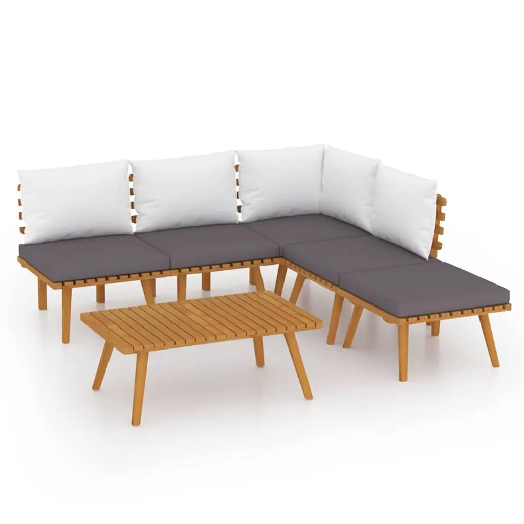 Garden Lounge Set 6 Piece Outdoor Furniture Patio Acacia Wood with Cushions