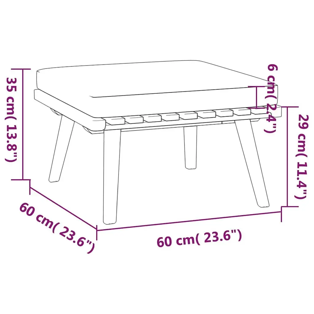 Garden Lounge Set 6 Piece Outdoor Furniture Patio Acacia Wood with Cushions