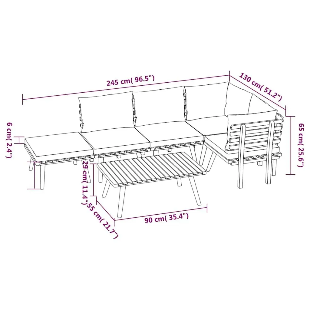 6 Piece Outdoor Lounge Set