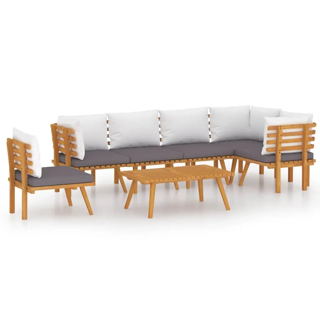 7 Piece Outdoor Garden Lounge Set Solid Acacia Wood with Cushions
