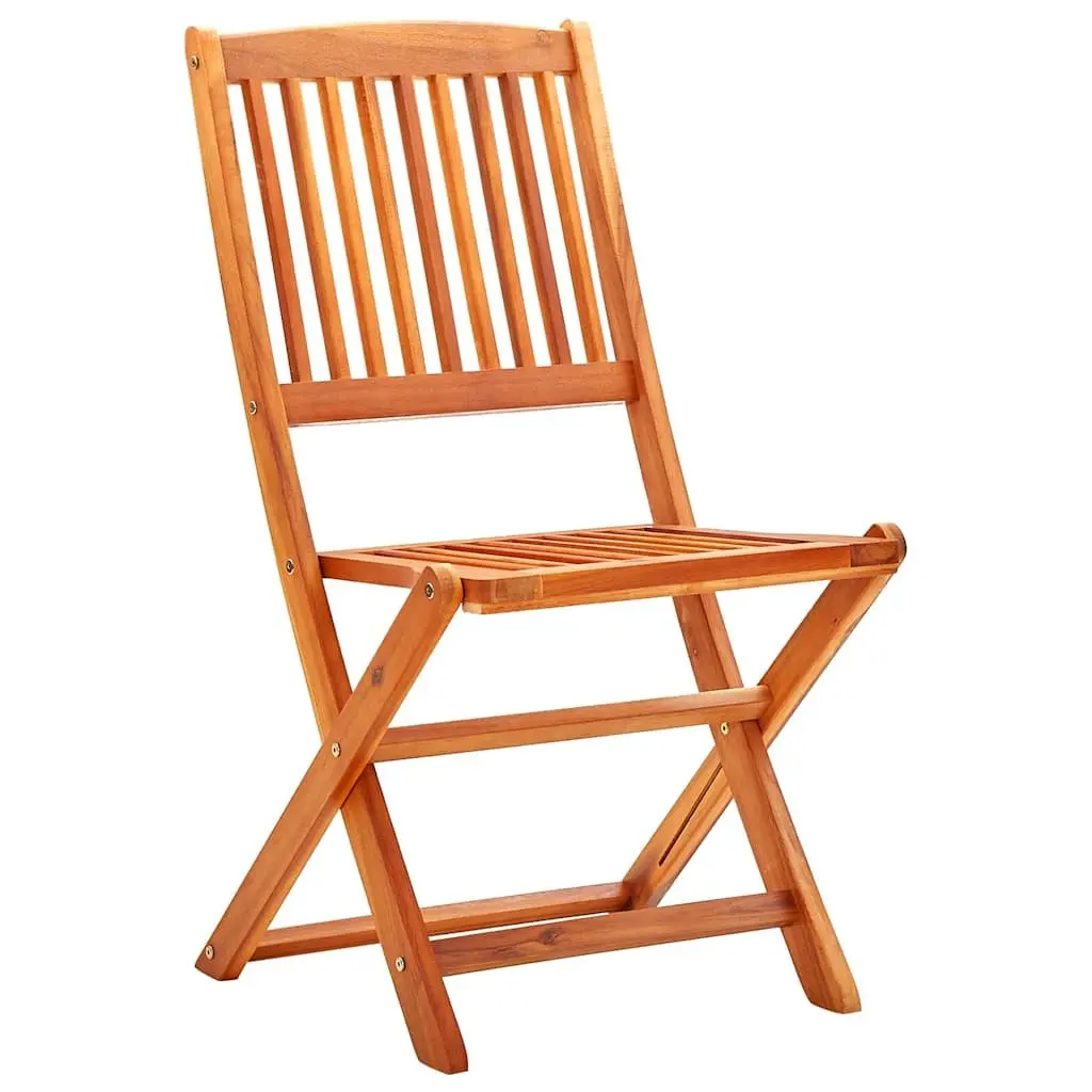 Folding Outdoor Dining Chairs Eucalyptus Wood 6 Piece Set