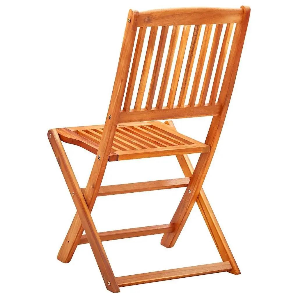 Folding Outdoor Dining Chairs Eucalyptus Wood 6 Piece Set