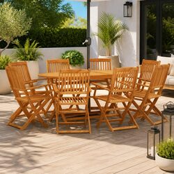 Enjoy Outdoor Meals with Our 9 Piece Dining Set