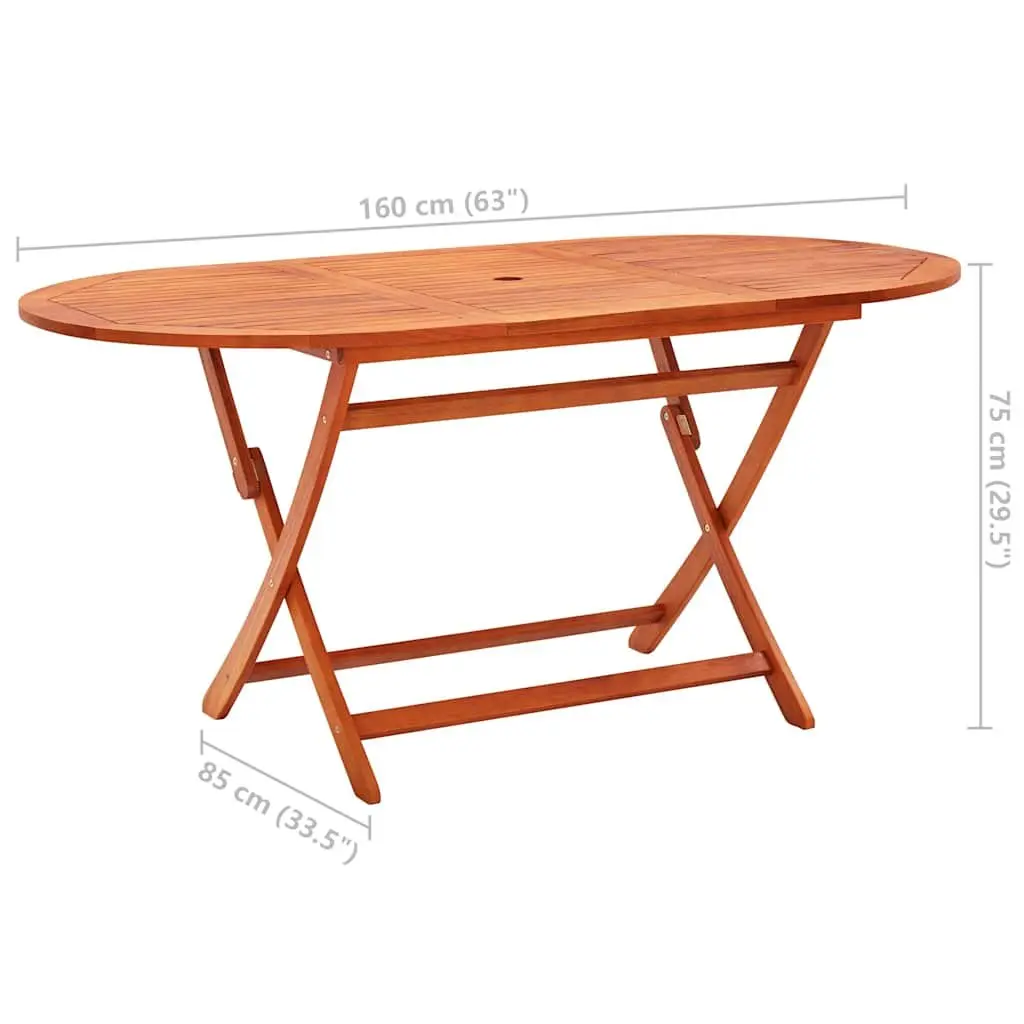Outdoor Dining Set 9 Piece Folding Garden Furniture Eucalyptus Wood Table Chairs