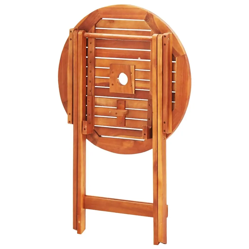 Folding Outdoor Dining Set Eucalyptus Wood Brown Space Saving 3 Piece Garden Patio Furniture