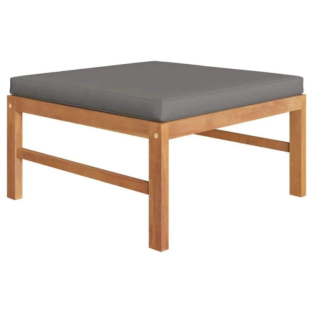 Garden Lounge Set Teak Hardwood 5 Piece with Grey Cushions