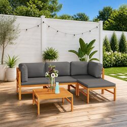 Your 5 Piece Garden Lounge Set with Cushions Awaits You