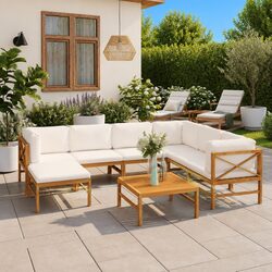 Welcoming 8 Piece Garden Lounge Set with Cushions