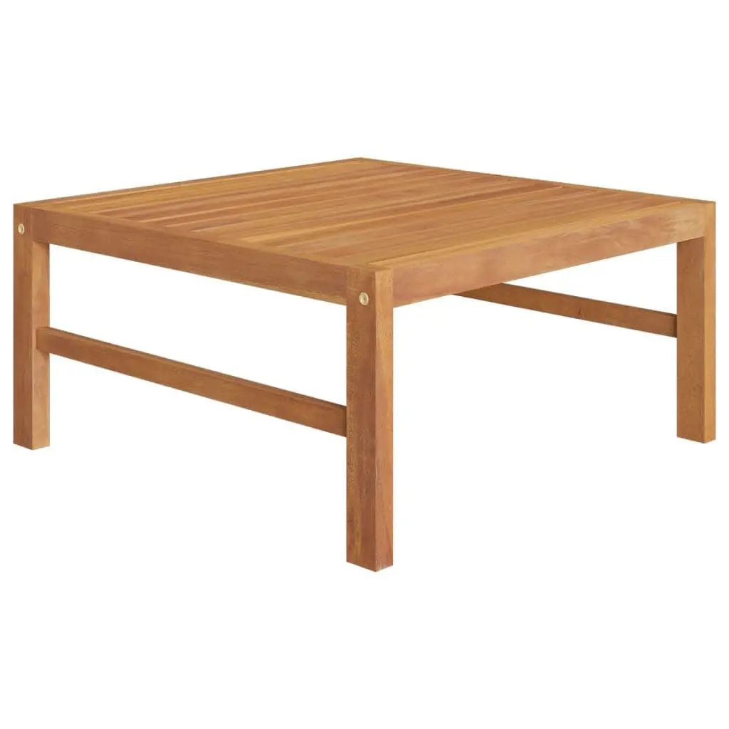Garden Lounge Set Teak Wood 4 Piece Outdoor Furniture Grey Cushions
