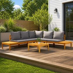 Your Ideal 4-Piece Acacia Wood Lounge Set Awaits