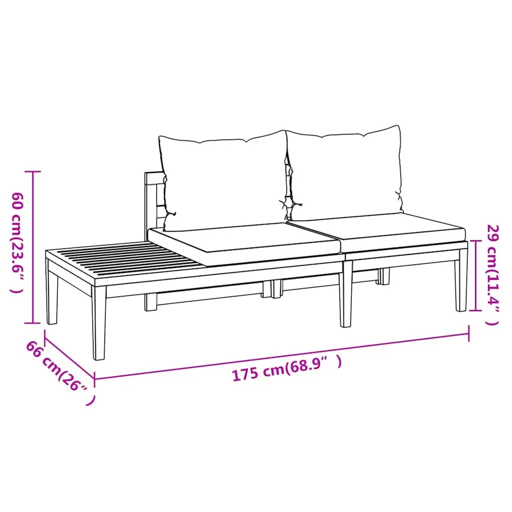 4 Piece Garden Lounge Set Weather-Resistant Acacia Wood with Thick Grey Cushions