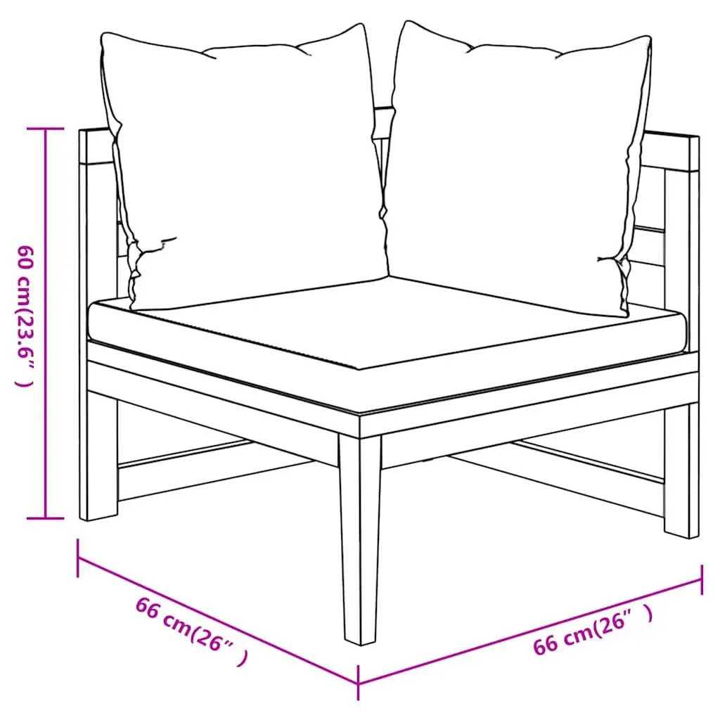 4 Piece Garden Lounge Set Weather-Resistant Acacia Wood with Thick Grey Cushions