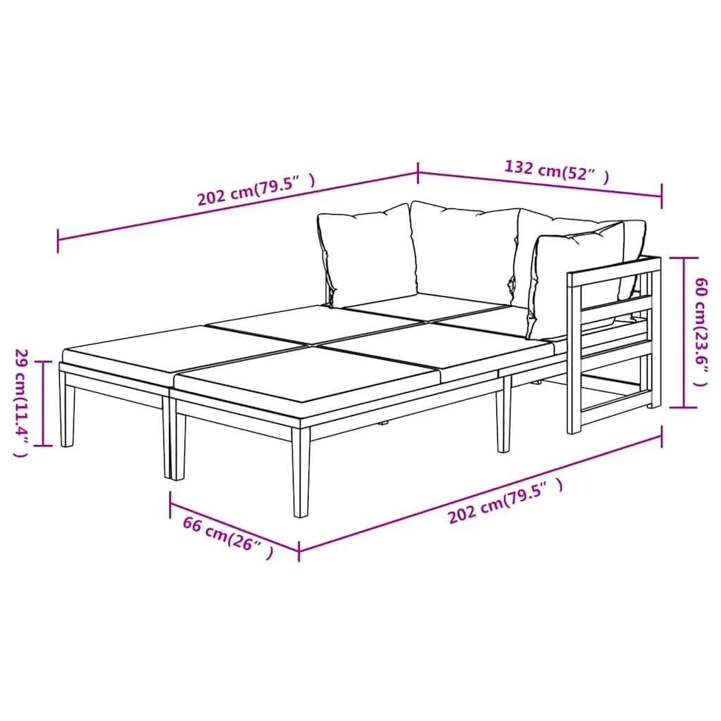 Acacia Wood Loungers for Outdoor Relaxation