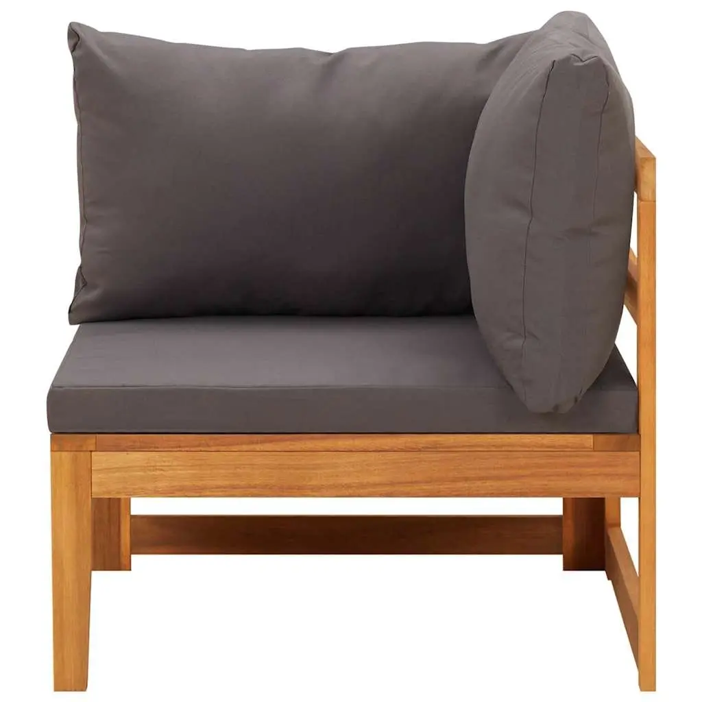 Garden Lounge Set 3 Piece Outdoor Furniture Patio Sofa with Grey Cushions