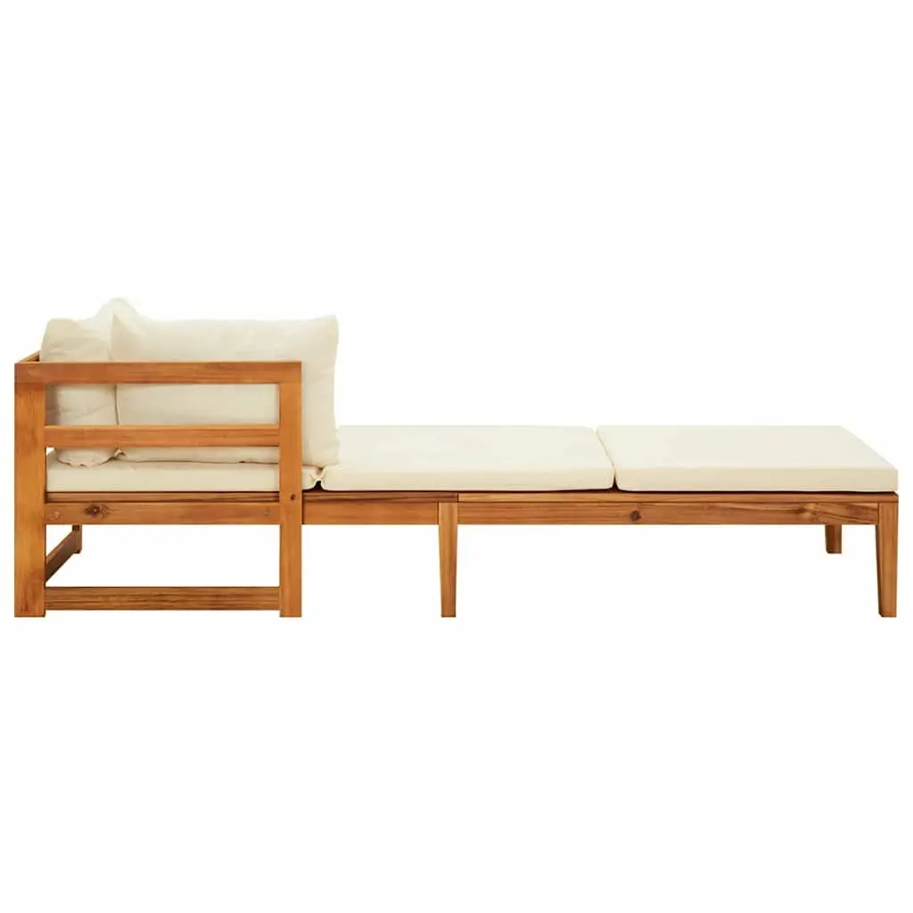 Garden Lounge Set 3 Piece Acacia Wood Outdoor Sofa with Cushions