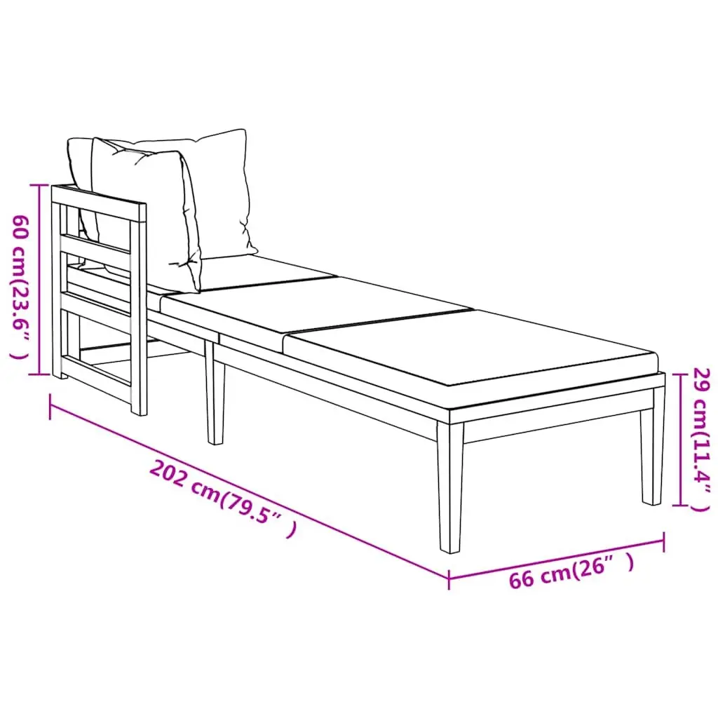 Garden Lounge Set 3 Piece Outdoor Patio Furniture with Cushions Acacia Wood