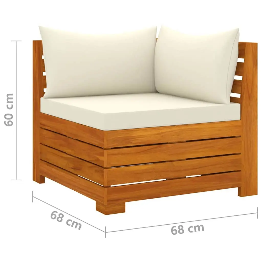 2-Seater Garden Sofa White Wooden Outdoor Lounge Patio Furniture with Cushions