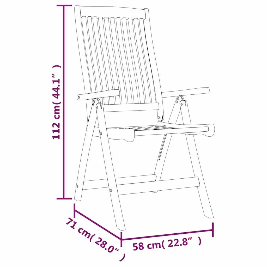 5 Piece Garden Dining Set Rustic Eucalyptus Wood Extendable Table Reclining Armchairs