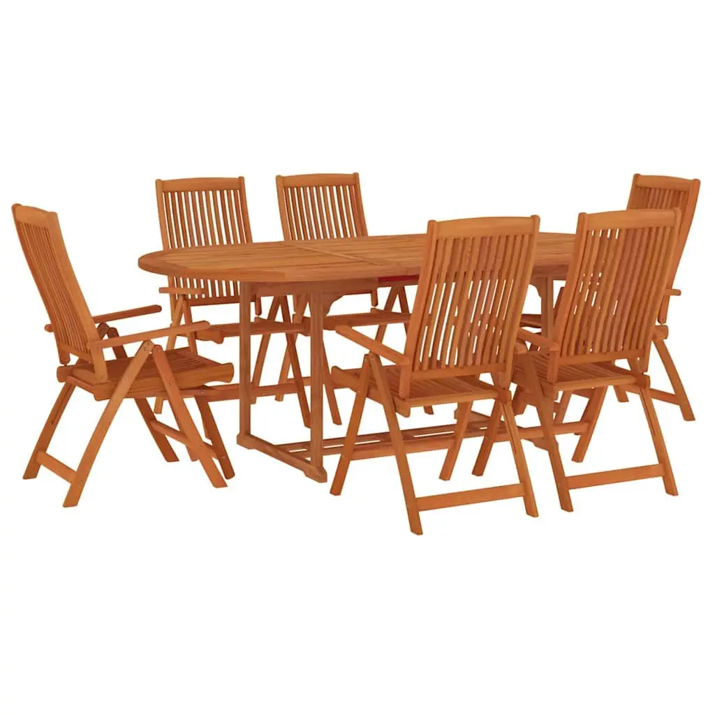 Garden Dining Set 7 Piece Outdoor Furniture Extendable Table Reclining Chairs