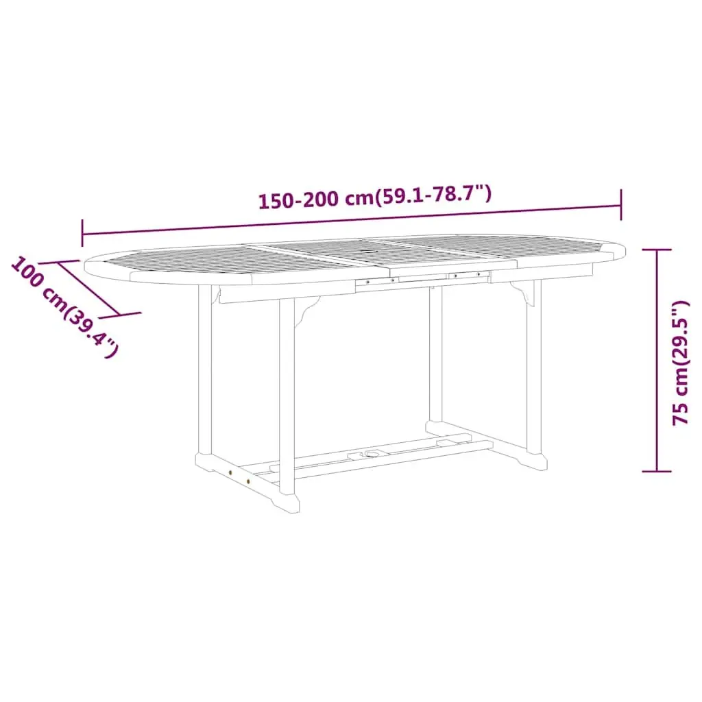 Garden Dining Set 7 Piece Outdoor Furniture Extendable Table Reclining Chairs