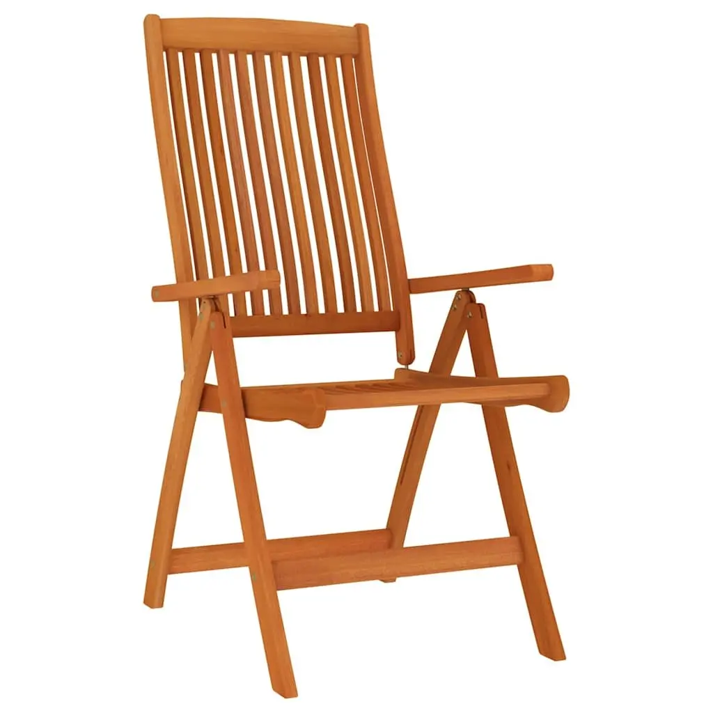 5 Piece Outdoor Dining Set Adjustable Armchairs Eucalyptus Wood Garden Furniture Brown