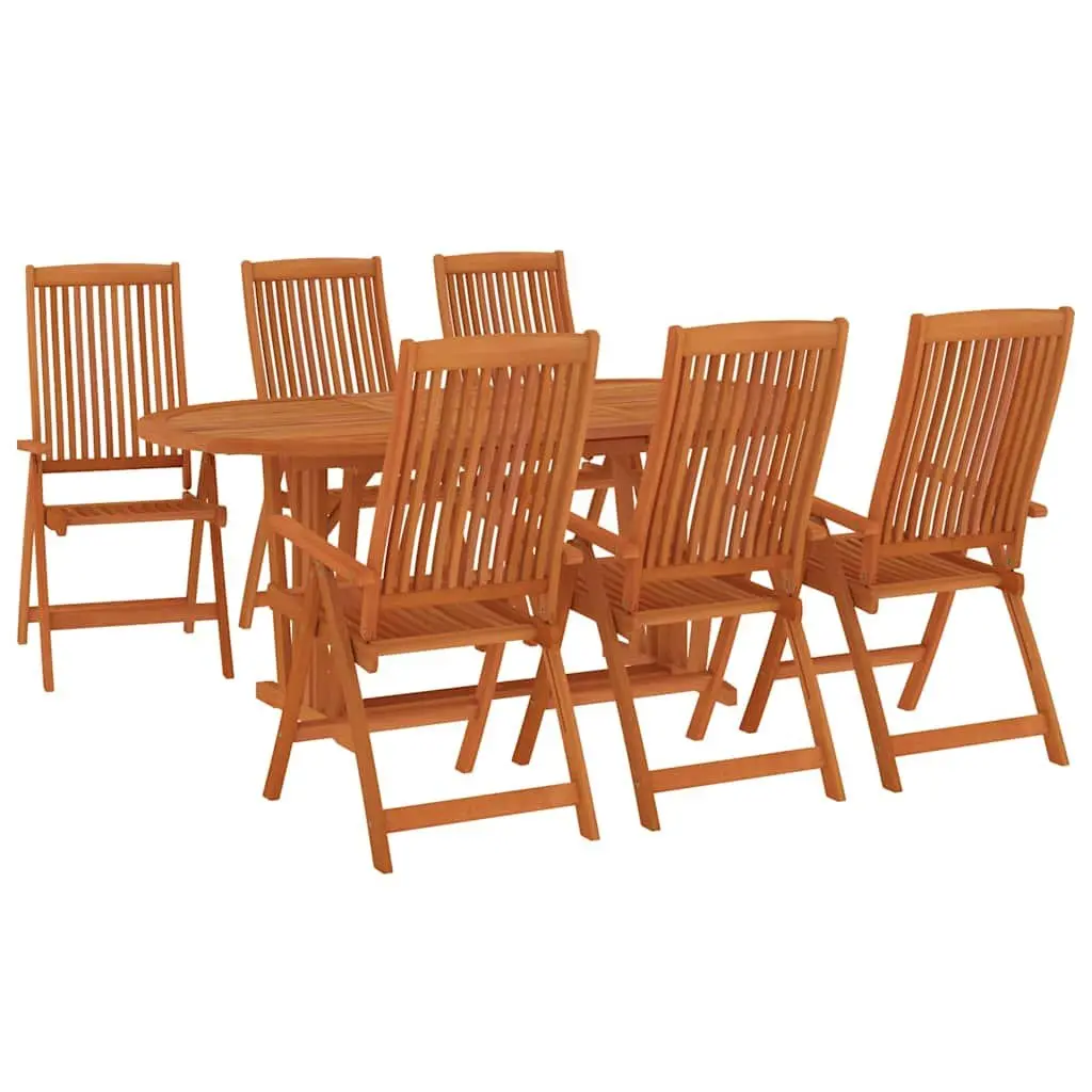 Garden Dining Set 7 Piece Extendable Table Reclining Armchairs