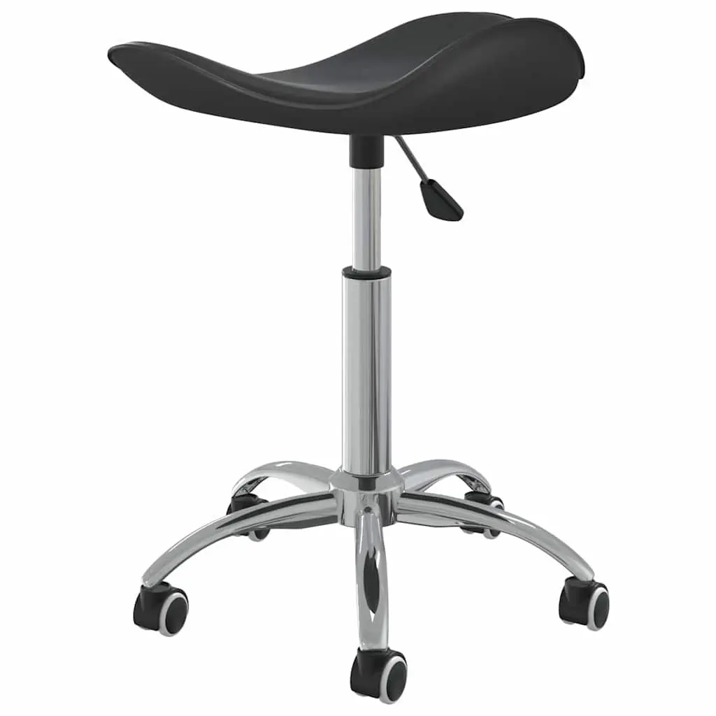 Office Chair Swivel Black Faux Leather Adjustable Height 360 Degree Mobility