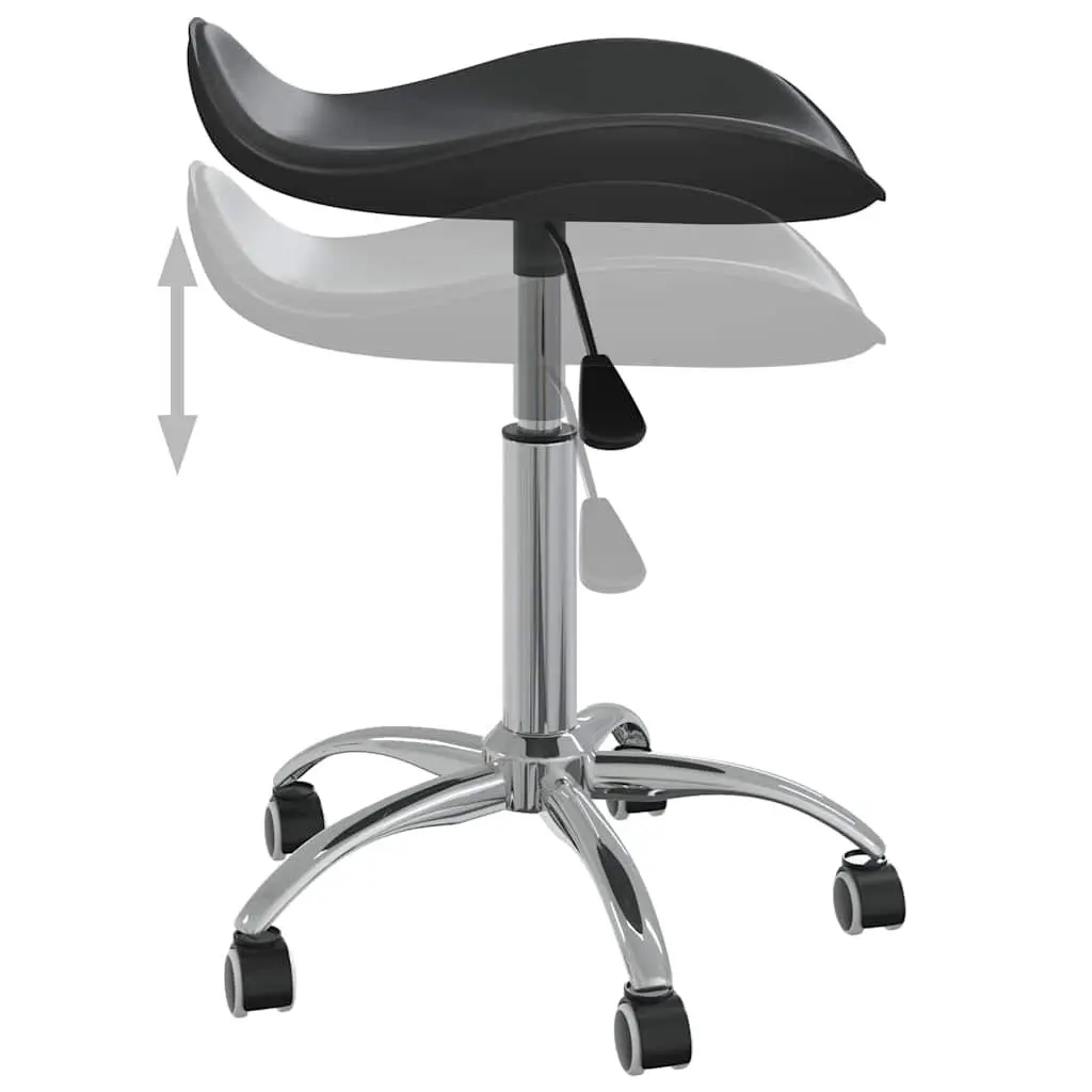 Office Chair Swivel Black Faux Leather Adjustable Height 360 Degree Mobility