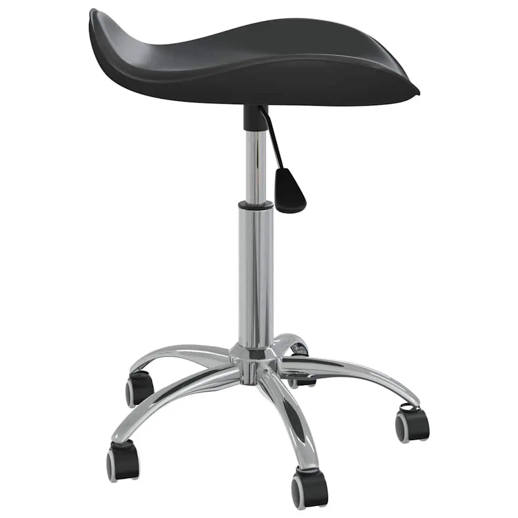 Swivel Dining Chair Black Faux Leather Contemporary Design Gas Lift Height