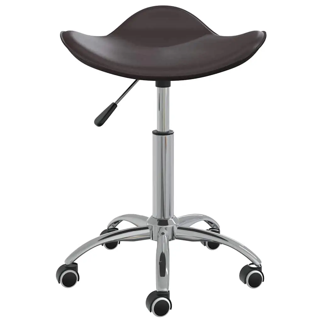 Swivel Dining Chair in Brown Faux Leather
