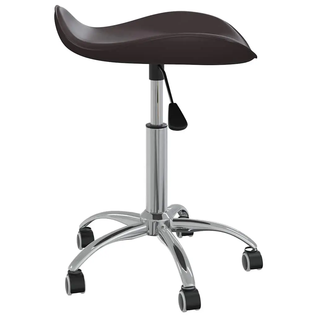 Swivel Dining Chair in Brown Faux Leather