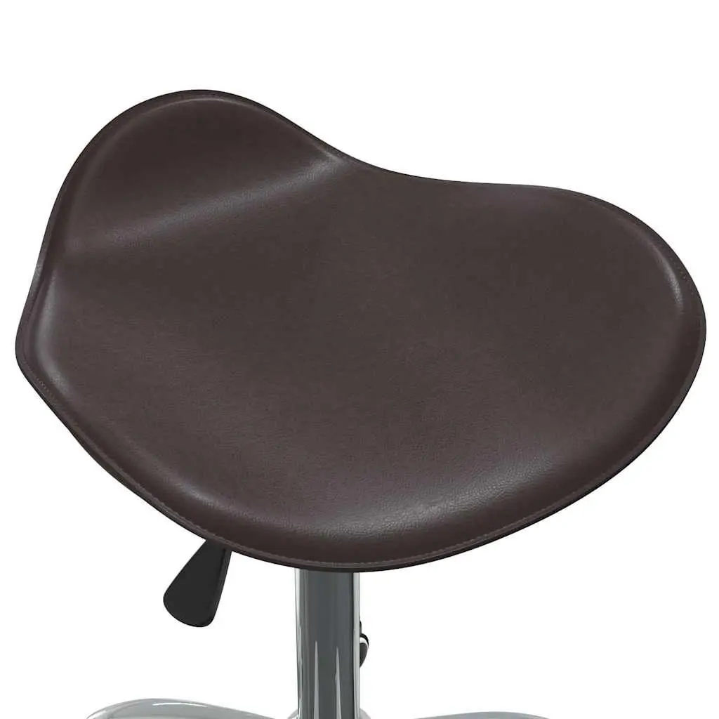 Swivel Dining Chair in Brown Faux Leather