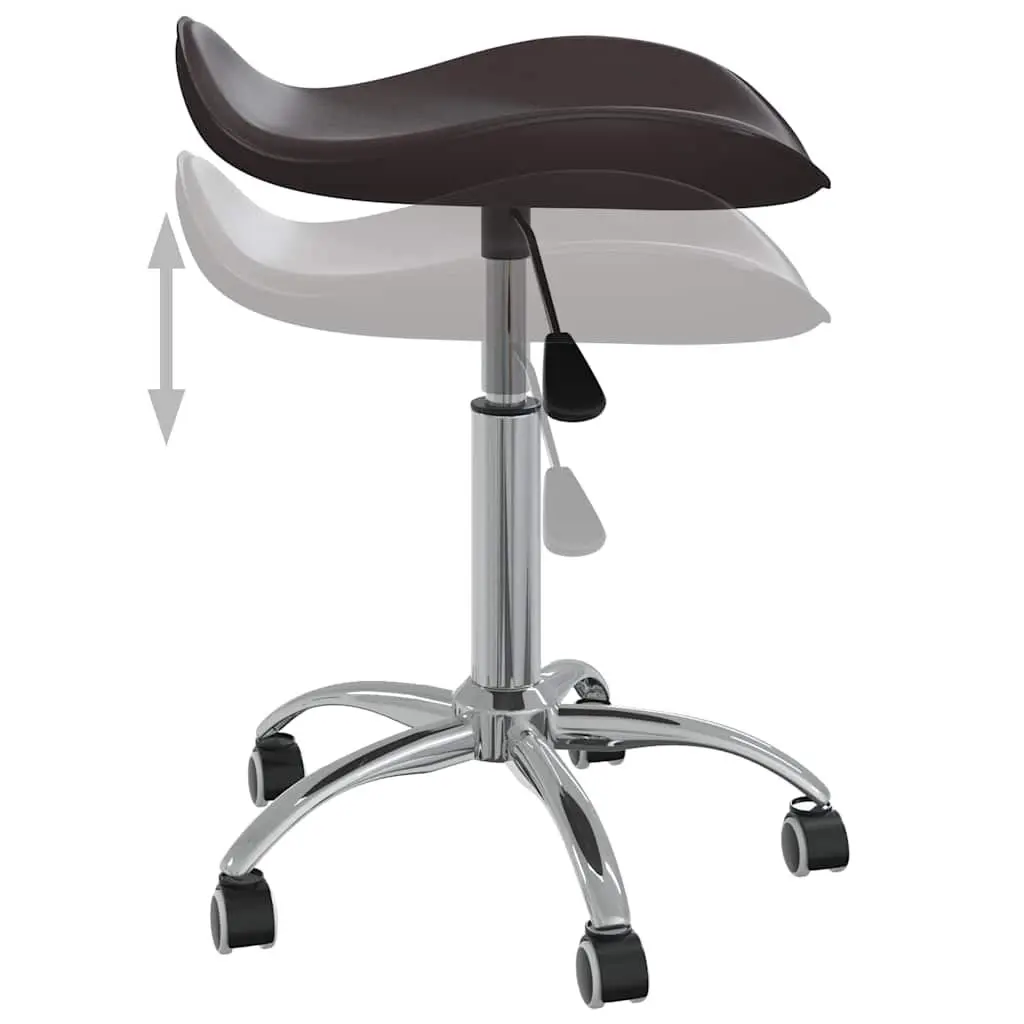 Swivel Dining Chair in Brown Faux Leather