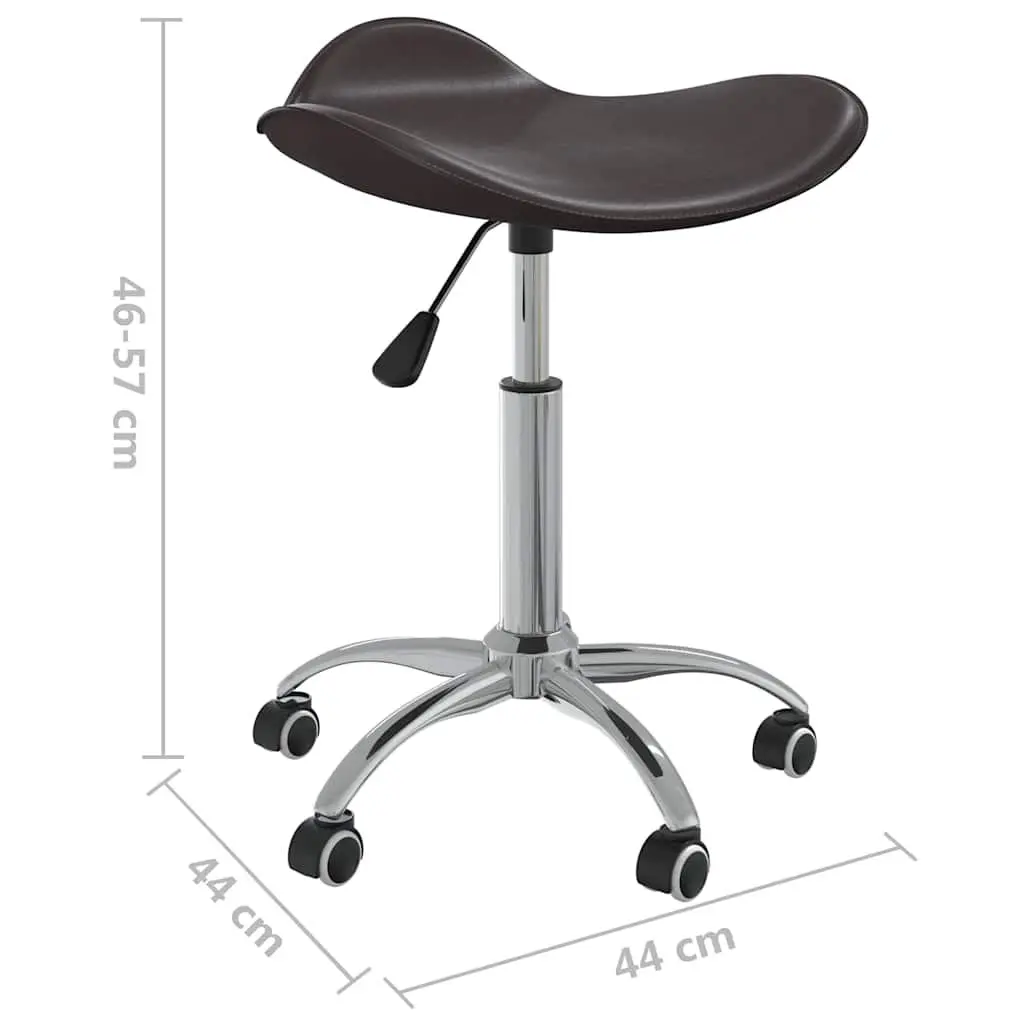 Swivel Dining Chair in Brown Faux Leather
