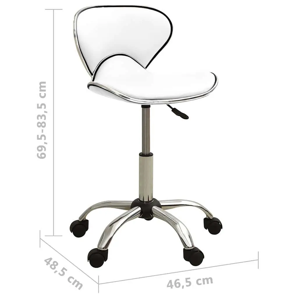 Office Chair White Faux Leather Swivel Height Adjustable