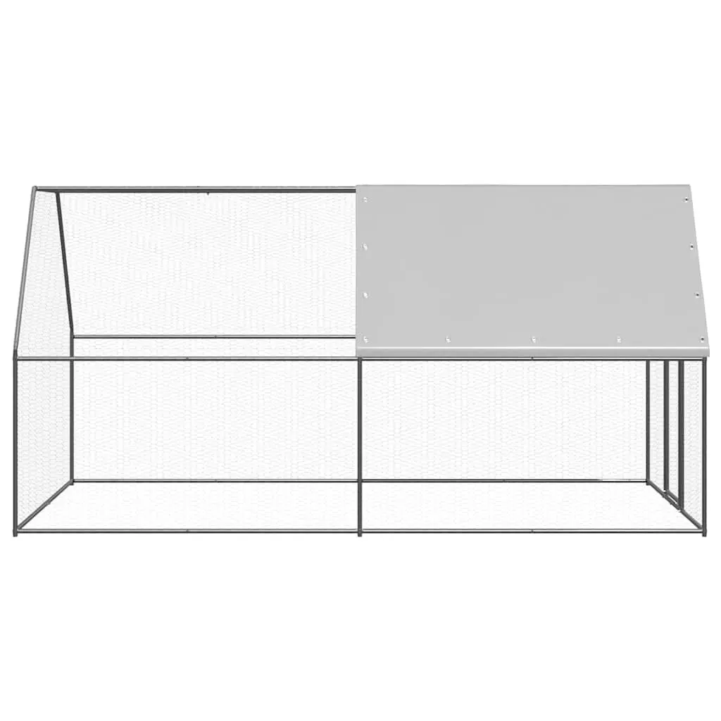 Outdoor Chicken Cage Galvanised Steel 2x4x2 m Coop Run Hen House Aviary