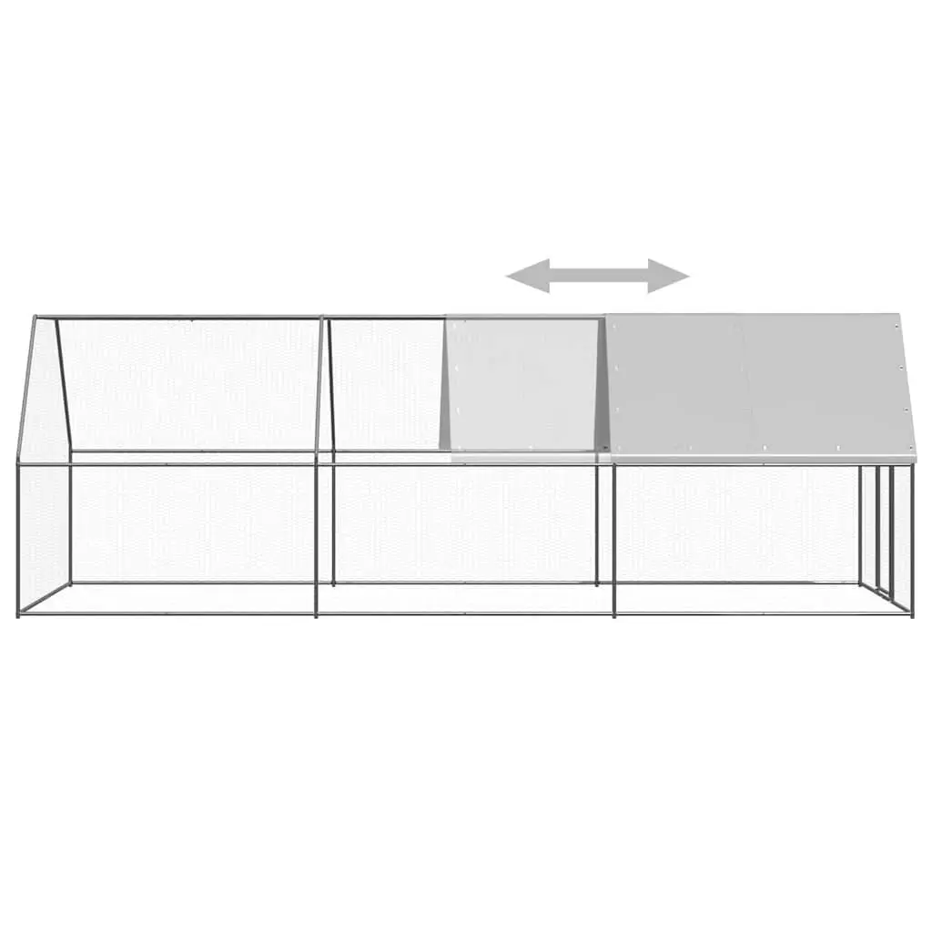 Outdoor Chicken Cage Galvanised Steel 2x6x2m Enclosure for Small Animals