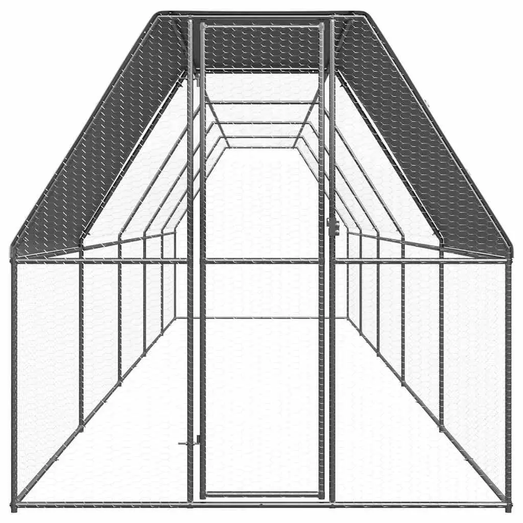 Outdoor Chicken Cage Enclosure Galvanised Steel 2x10x2m