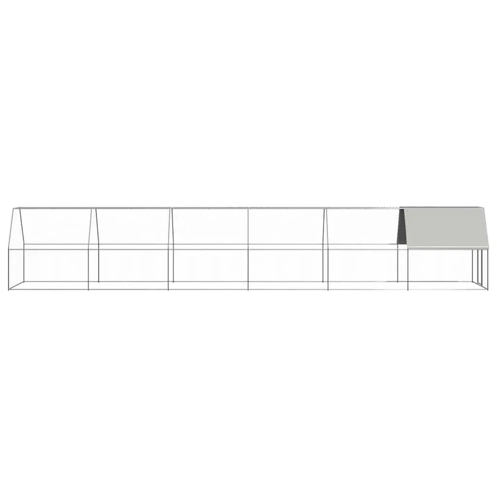 Chicken Cage Outdoor Run 2x12x2m Galvanised Steel Coop Enclosure Aviary Pen
