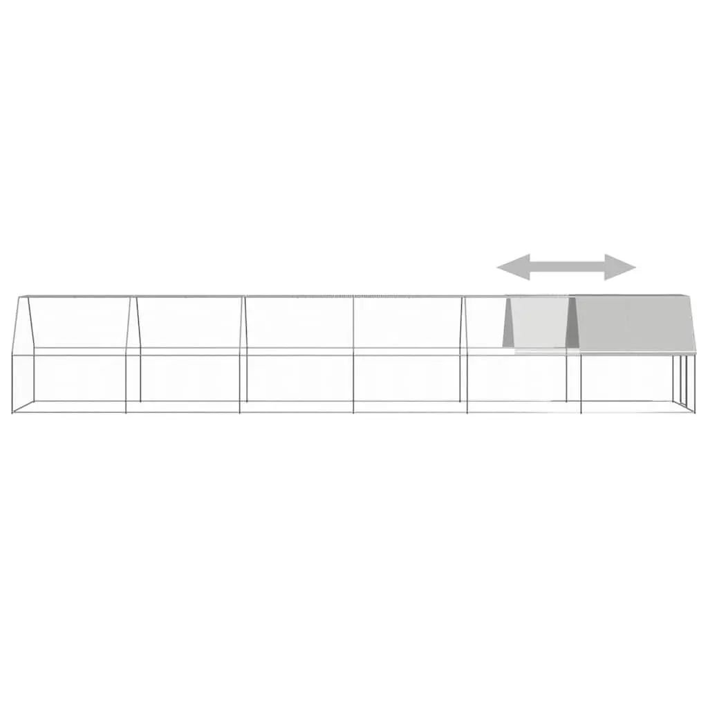 Chicken Cage Outdoor Run 2x12x2m Galvanised Steel Coop Enclosure Aviary Pen