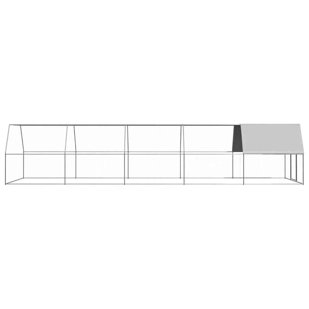 Outdoor Chicken Cage Galvanised Steel 3x10x2m Aviary Run Enclosure