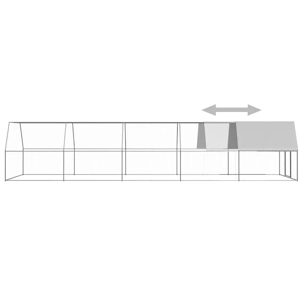 Outdoor Chicken Cage Galvanised Steel 3x10x2m Aviary Run Enclosure
